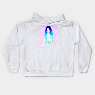 Beautiful colored hair girl Kids Hoodie